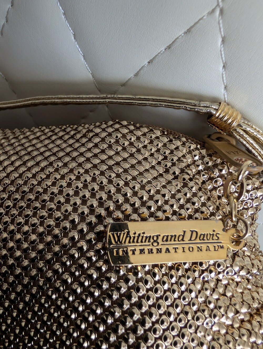 Vintage 80s Whiting & Davis Gold Mesh Evening Bag - Picture 2 of 7